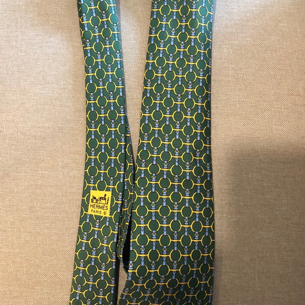 Green and gold Hermes tie!
